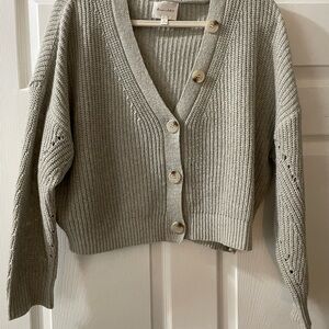 Universal Thread Gray Cardigan Sweater with V-Neck